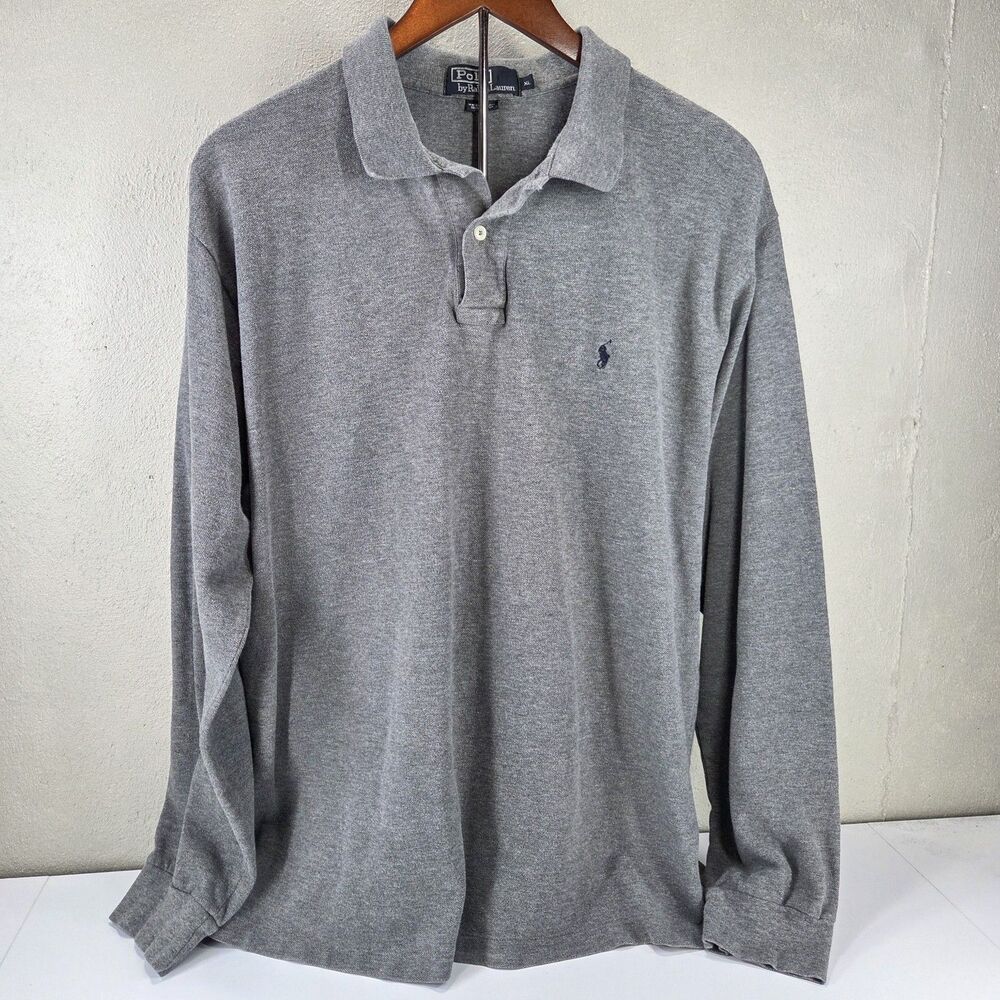 Vintage 90s Polo by Ralph Lauren Long Sleeve Pique Polo Shirt Sz XL
